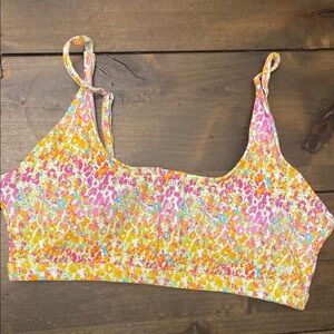 Salty Honey floral bikini top banded support coconut girl size XL beach vacation